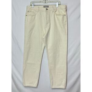 Everlane Men's Size 36R White Button Fly Denim Jeans Ridge Slough Organic Cotton